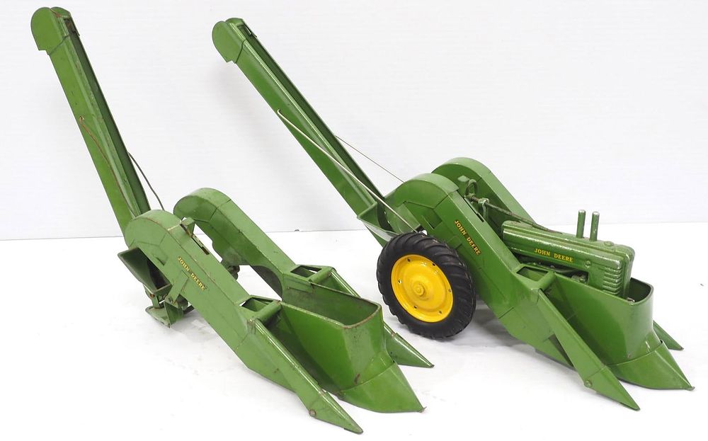 Lot 140: John Deere Tractor & (2) Corn Pickers