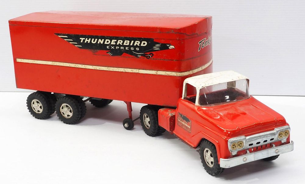 Lot 333: Tonka Thunderbird Express Semi Truck & Trailer