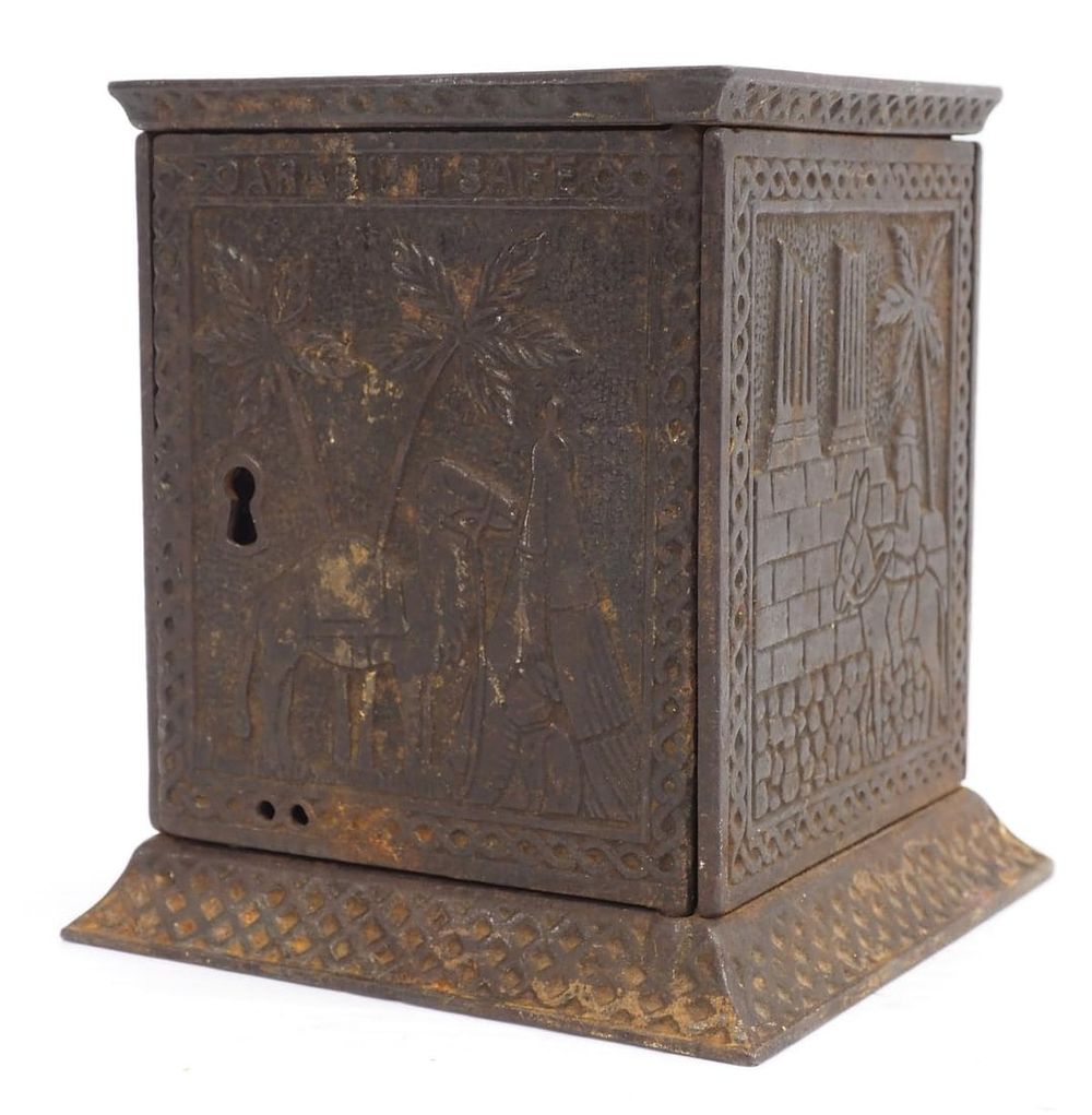 Lot 184: Cast iron Egyptian bank