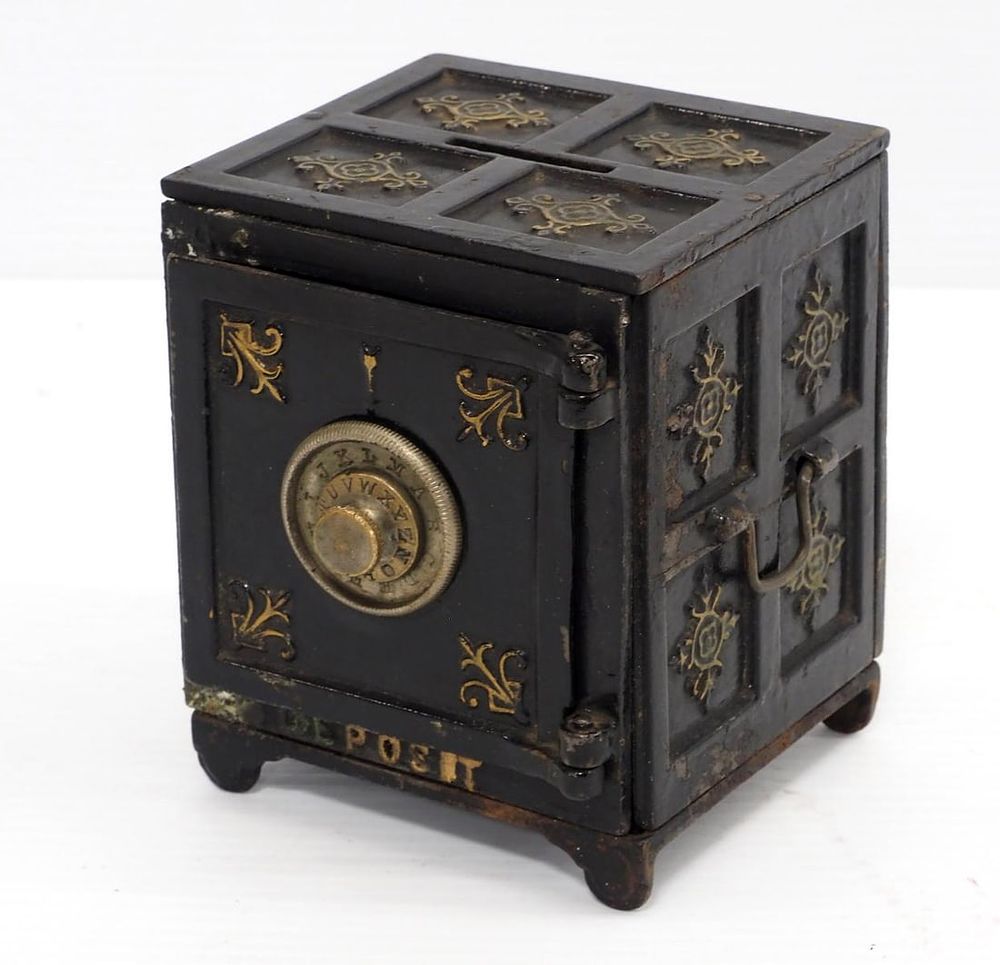 Lot 188: Cast iron Deposit bank