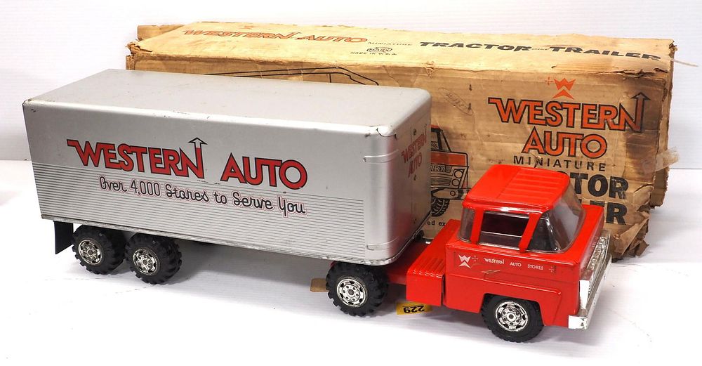Lot 229: Marx Western Auto truck and trailer