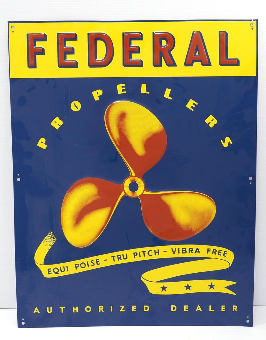 Lot 51: Federal Propellers Authorized Dealer chalkboard sign