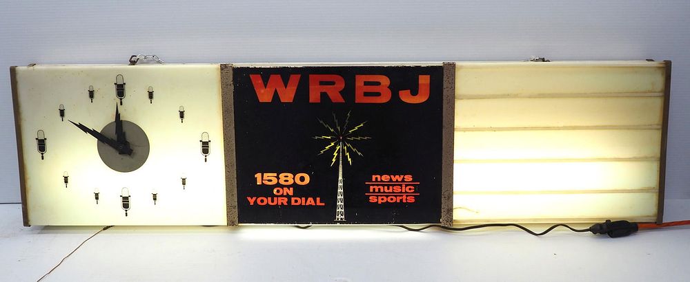 Lot 154: WRBJ radio station lighted clock