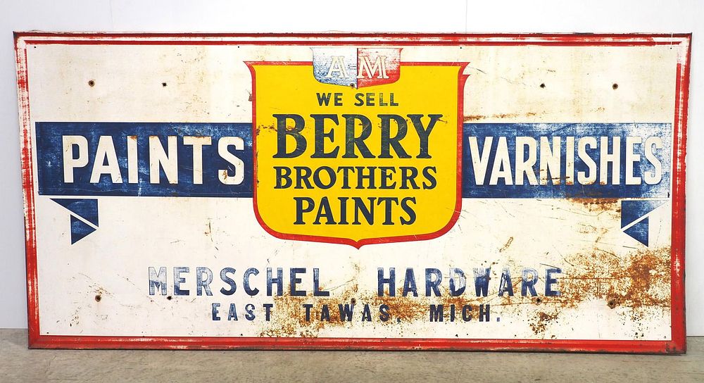 Lot 239: Berry Brothers Paints & Varnishes sign