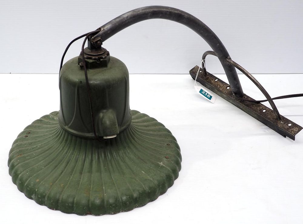 Lot 316: Service station light with homemade bracket