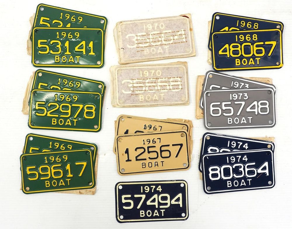 Lot 428: Boat license plates
