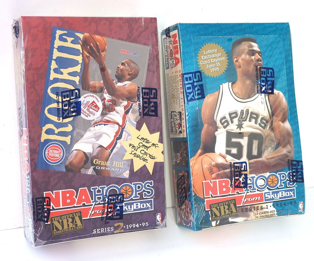 Lot 59: 1994-95 NBA Hoops SkyBox Series 1 & 2 Hobby Boxes