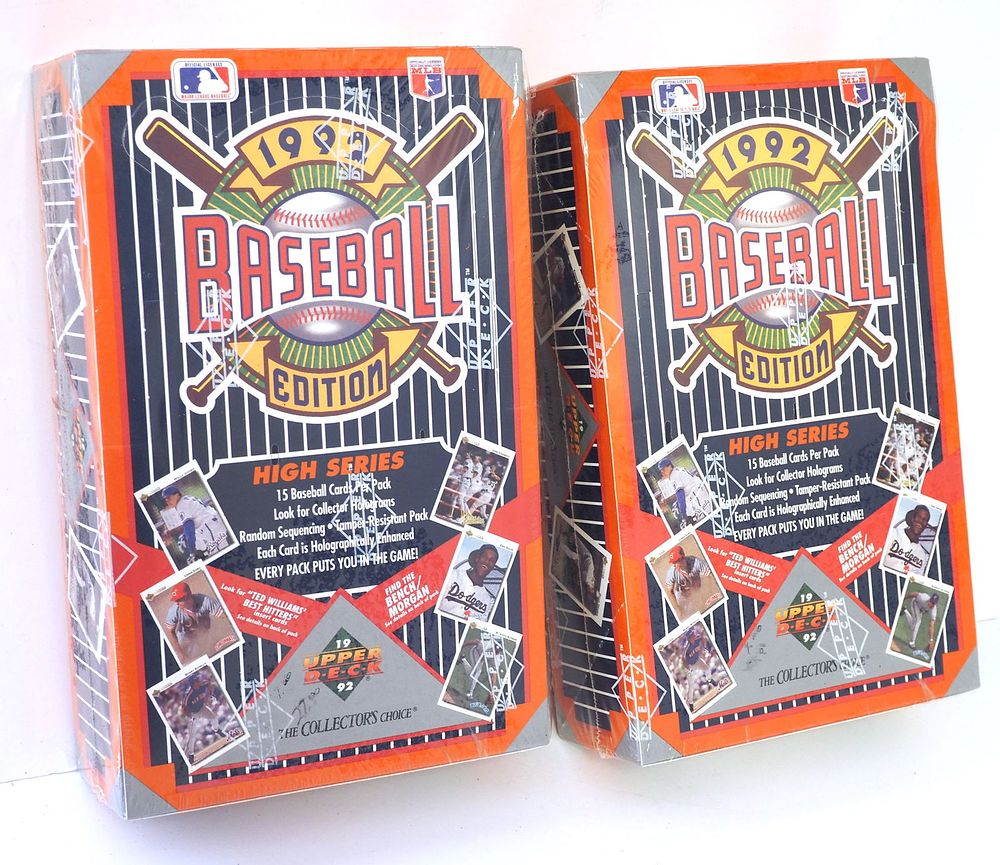 Lot 60: (2) 1992 Upper Deck Baseball High Series Hobby Boxes