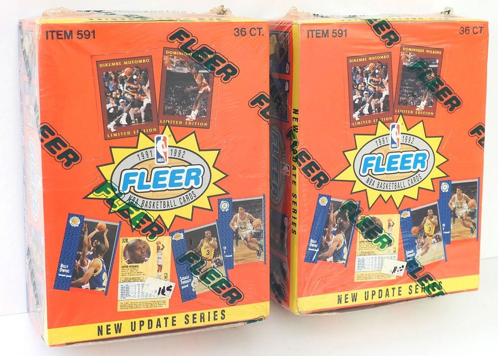 Lot 117: (2) 1991-92 Fleer Basketball Update Series Hobby Boxes
