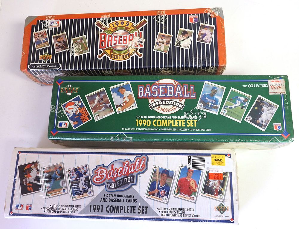 Lot 166: 1990, 1991 & 1992 Upper Deck Complete Sets