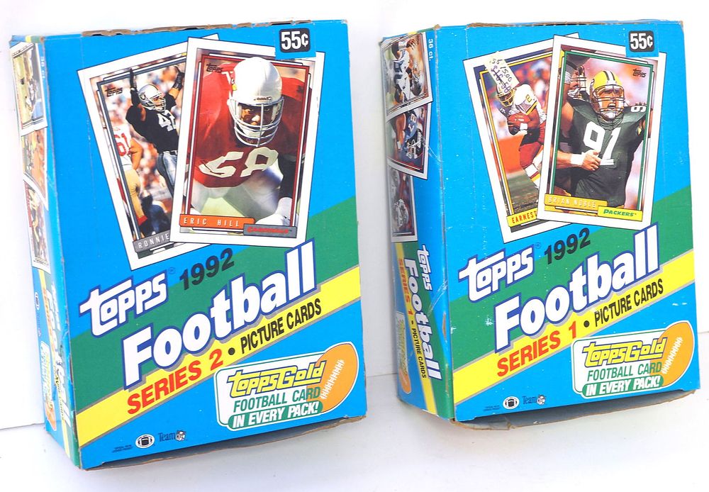 Lot 176: (2) 1992 Topps Football Series 1 & 2 Sales Boxes