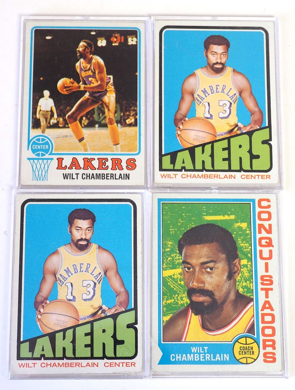 Lot 183: (4) 1960's Wilt Chamberlain Vintage Cards
