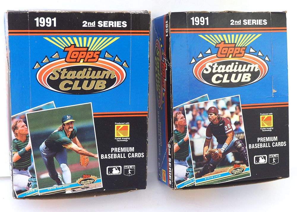 Lot 247: (2) 1991 Topps Stadium Club 2nd Series Sales Boxes