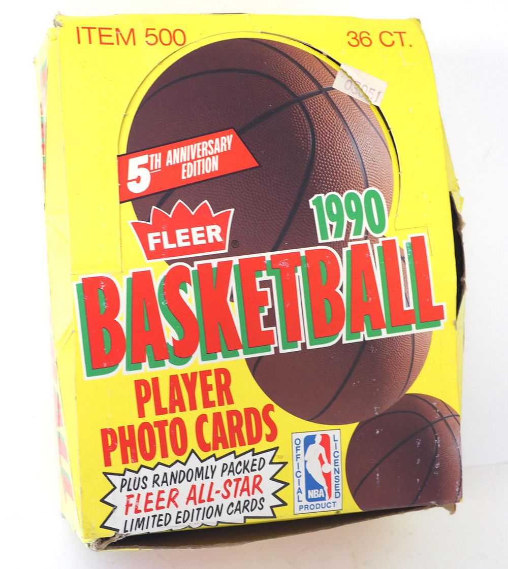 Lot 269: 1990 Fleer Basketball Cards Sales Box