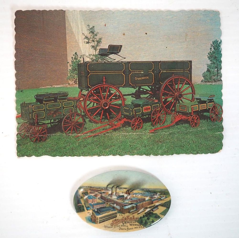 Lot 1009: Studebaker pocket mirror and postcard