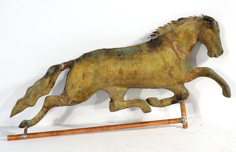 Lot 1070: Early copper horse weathervane
