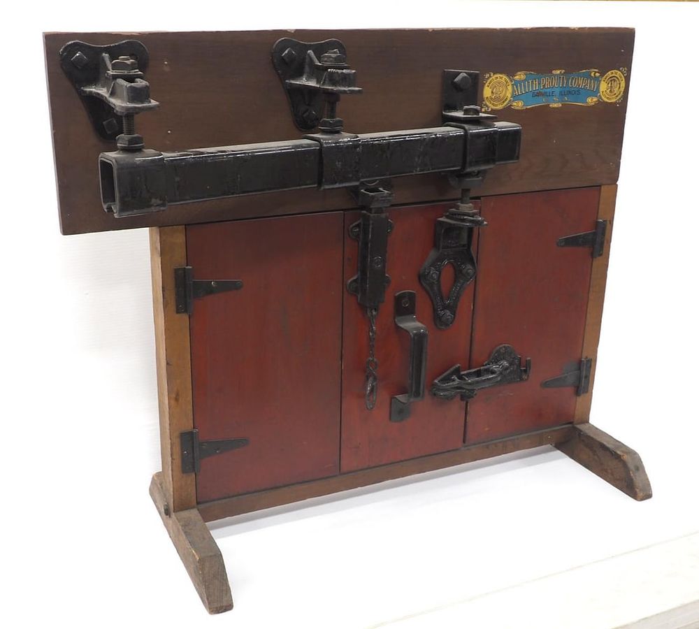 Lot 1074: Salesman sample barn door hardware display