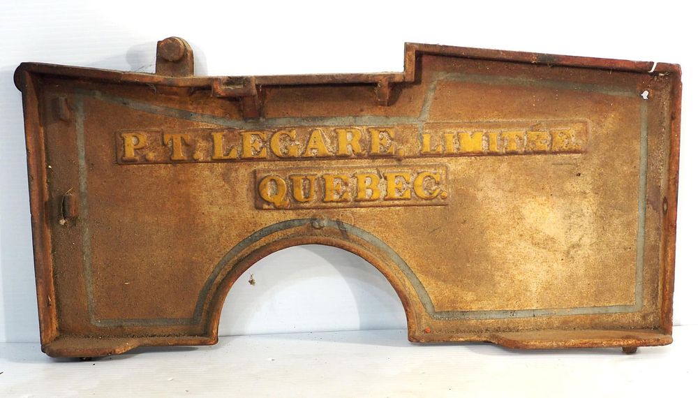 Lot 1103: Embossed cast iron P.T. Legare Limited plate