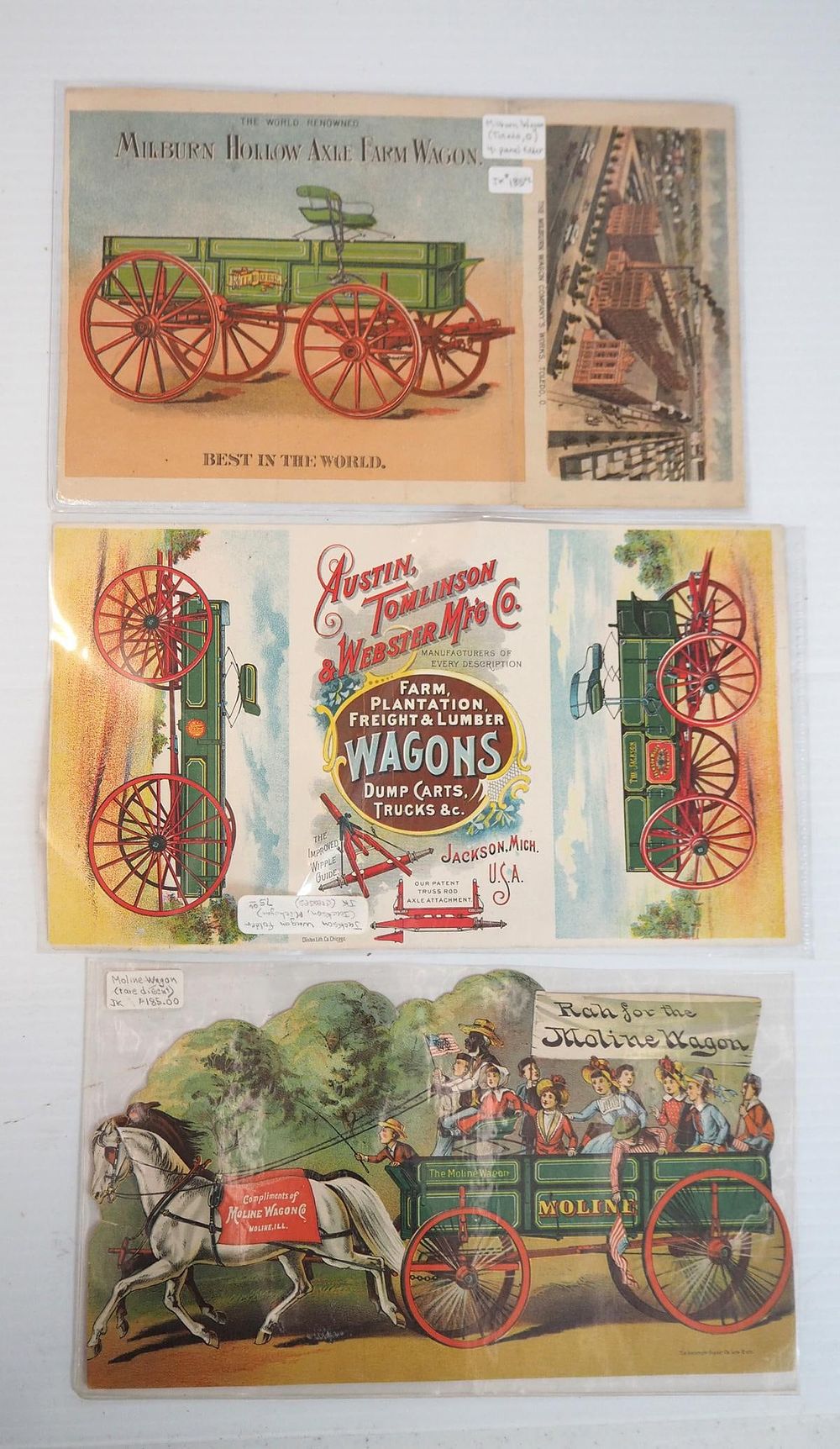 Lot 1109: (3) Paper box wagon advertisements