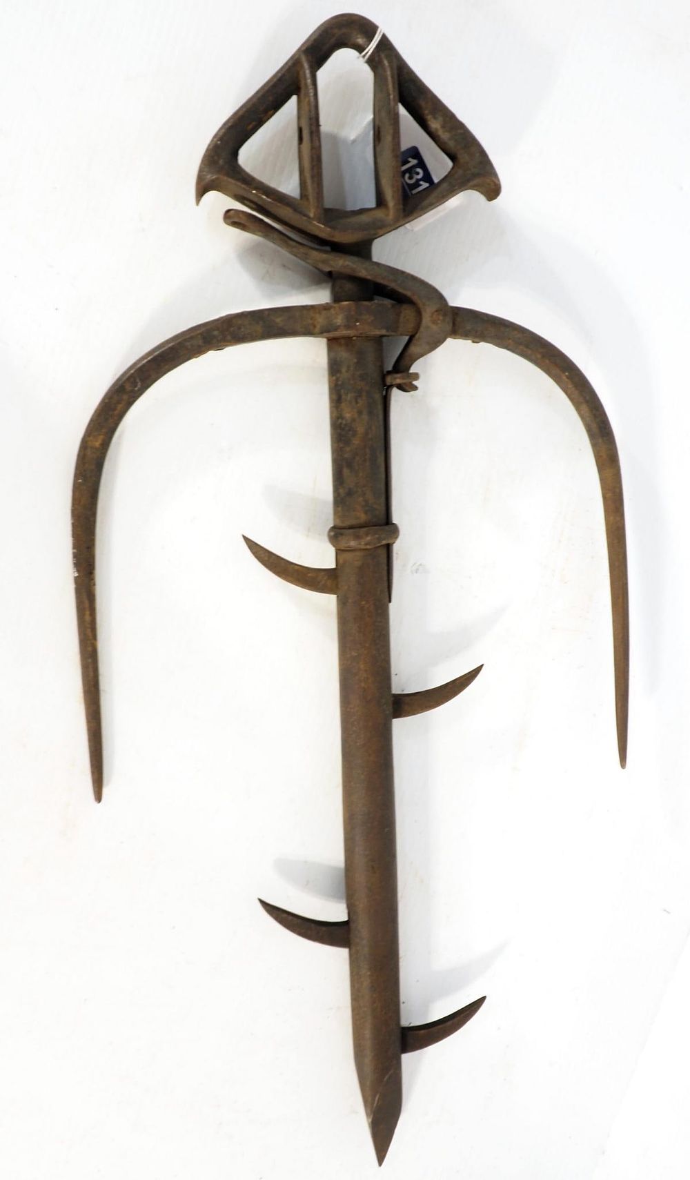 Lot 1315: Iron 3-prong hay harpoon