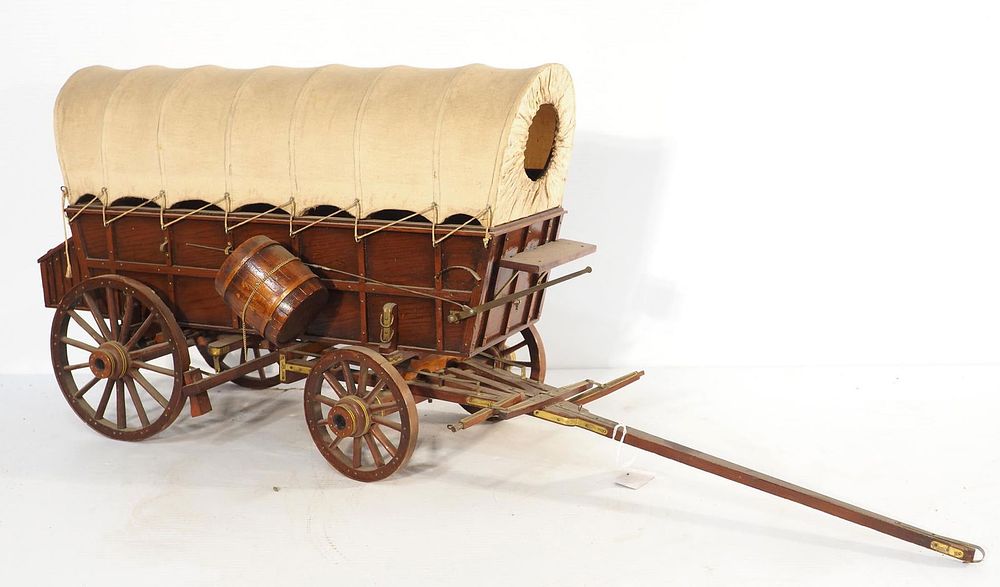 Lot 1367: Newer wood & brass model Conestoga