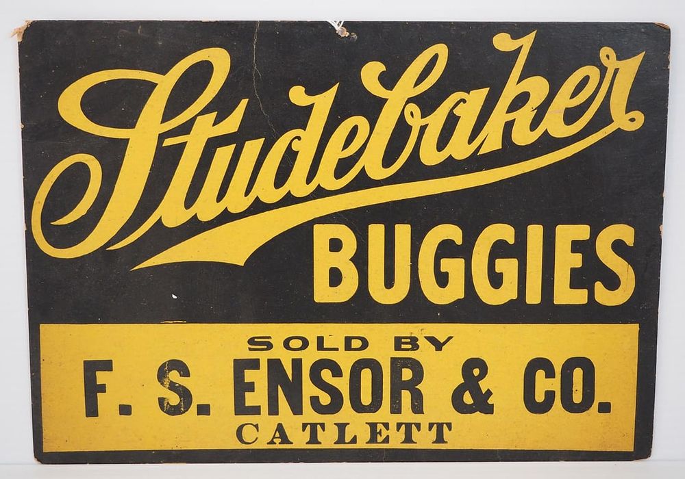 Lot 1420: Studebaker Buggies sign