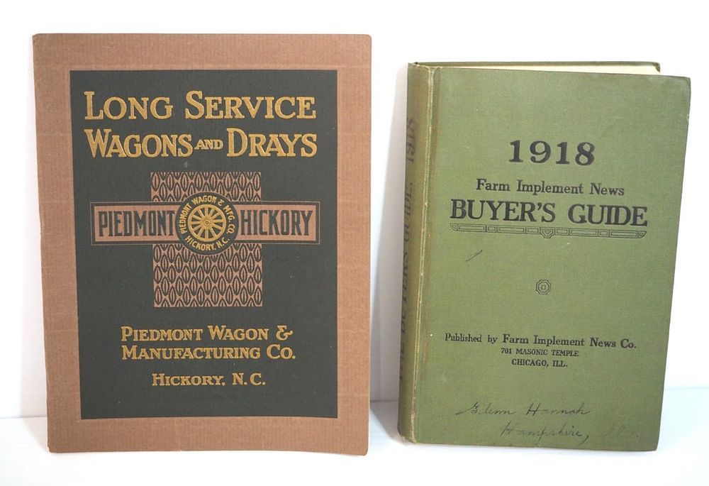 Lot 1430: Piedmont Hickory / 1918 Farm Implement hard cover