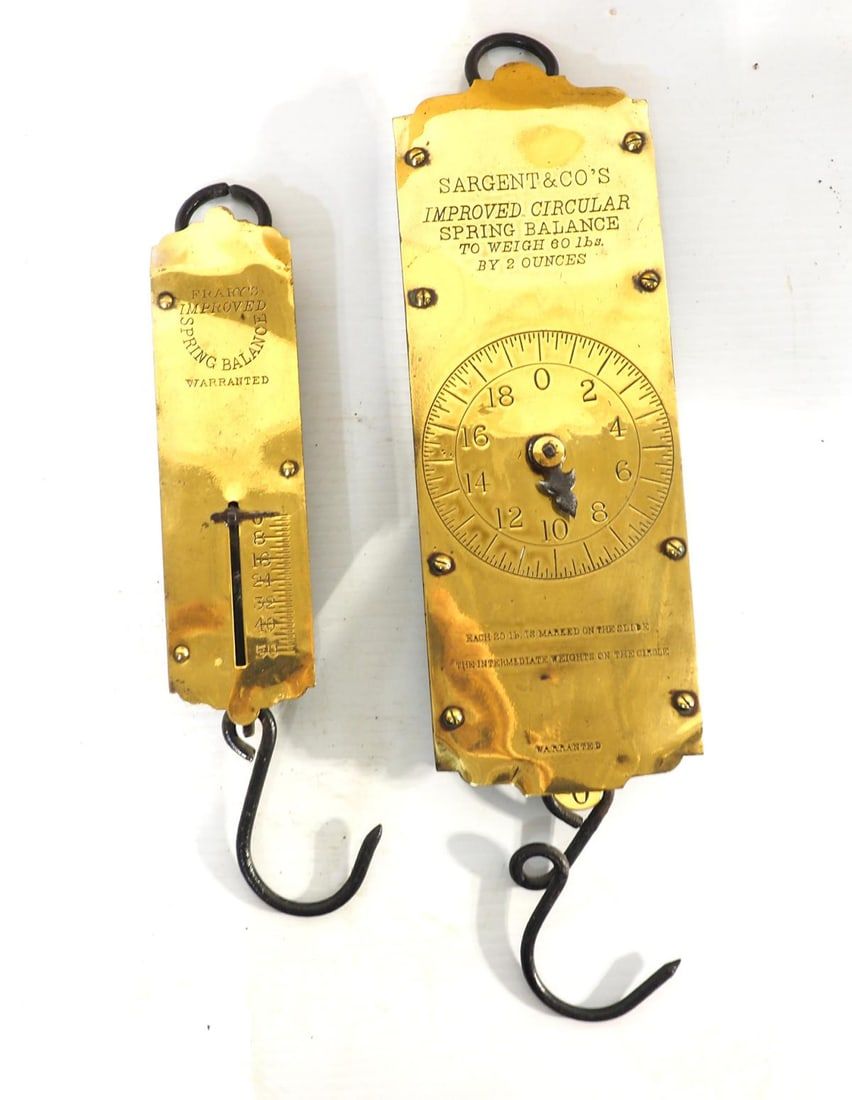 Lot 25: (2) Brass face scales