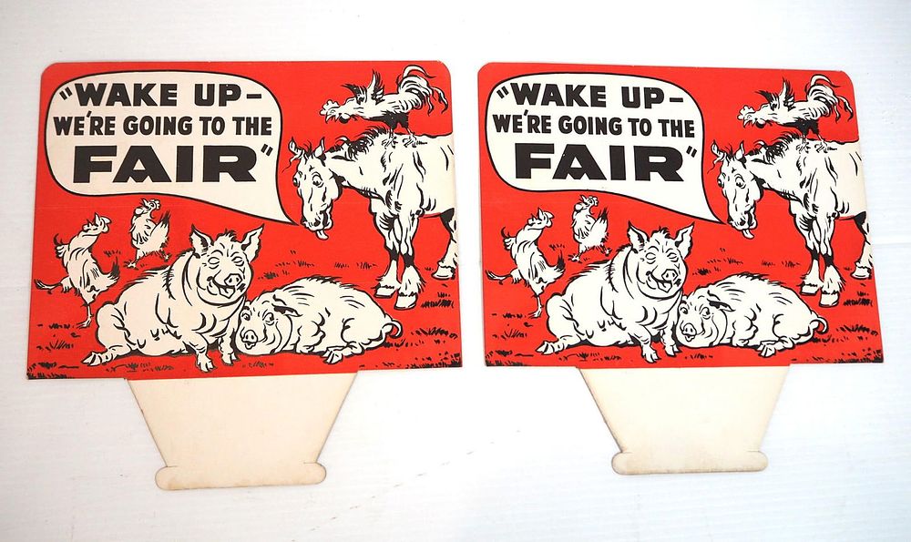 Lot 69: (2) Cardboard signs depicting comical animals