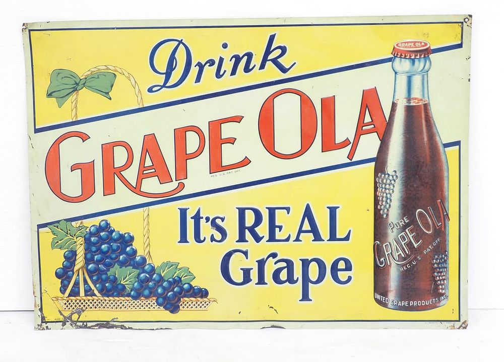 Lot 76: Drink Grape-Ola sign