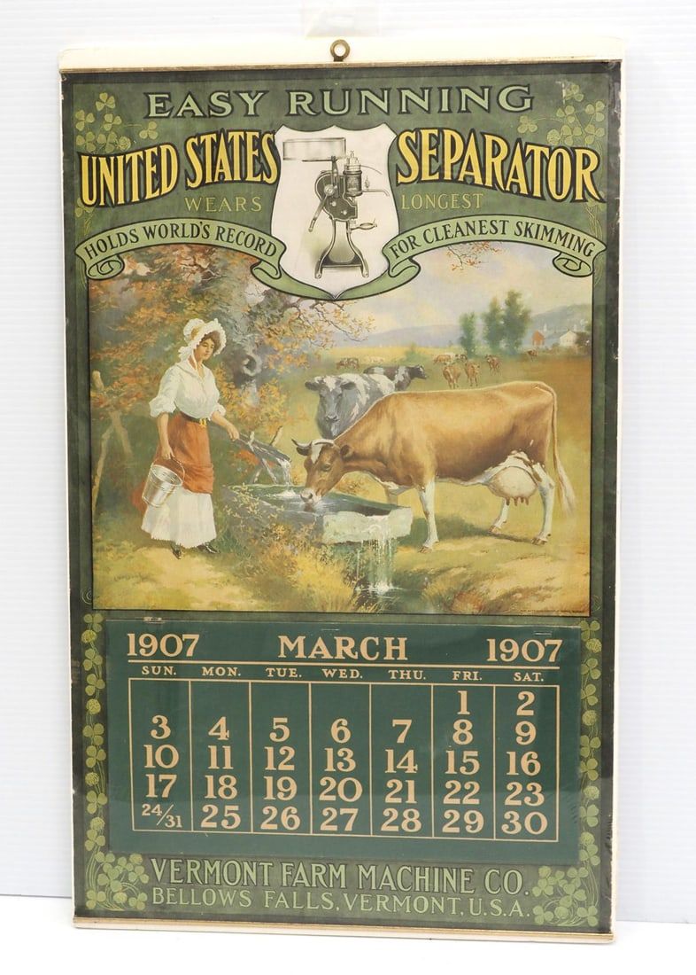 Lot 99: 1907 United States Separator calendar