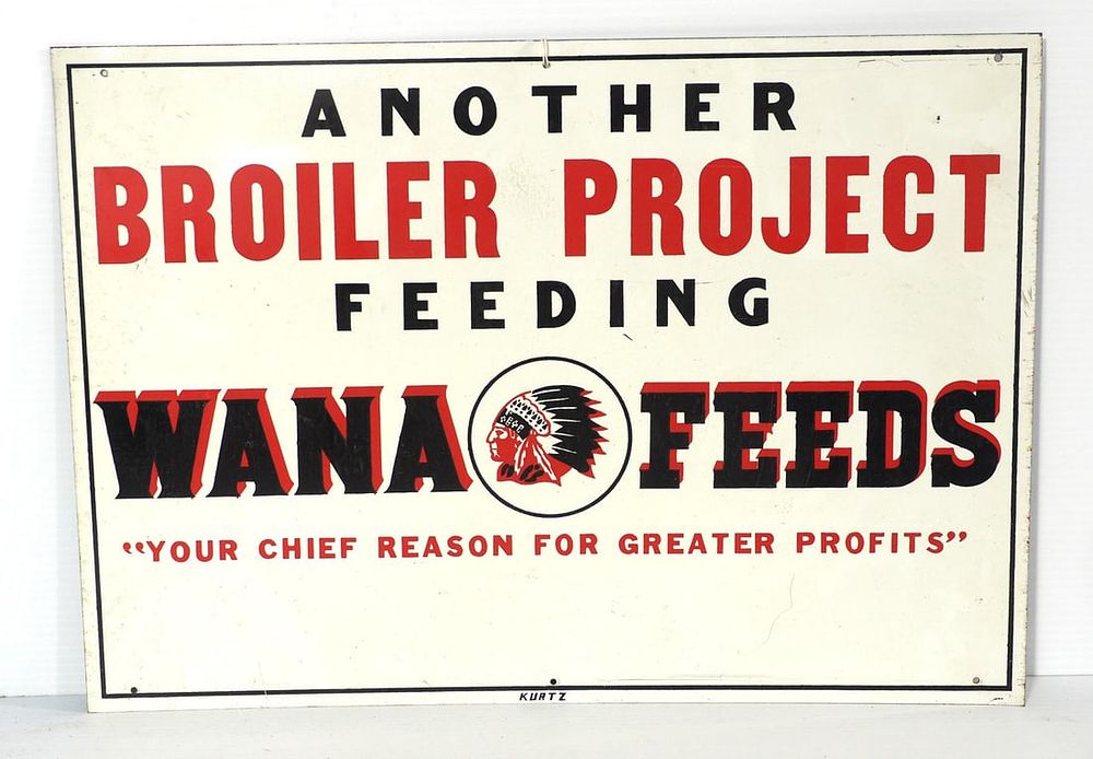 Lot 129: Wana Feeds Boiler Project sign