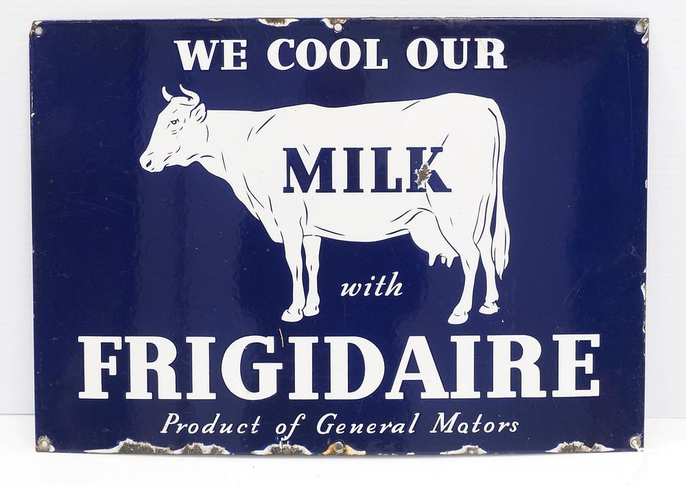 Lot 212: Frigidaire Milk sign
