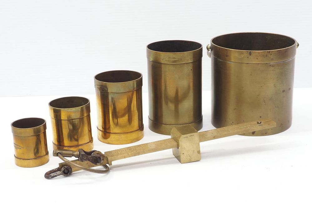 Lot 259: Fairbanks brass hanging grain scales