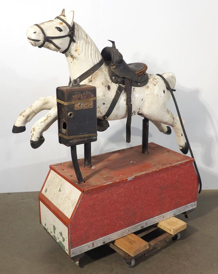 Lot 273: Early wooden 10-cent horse ride