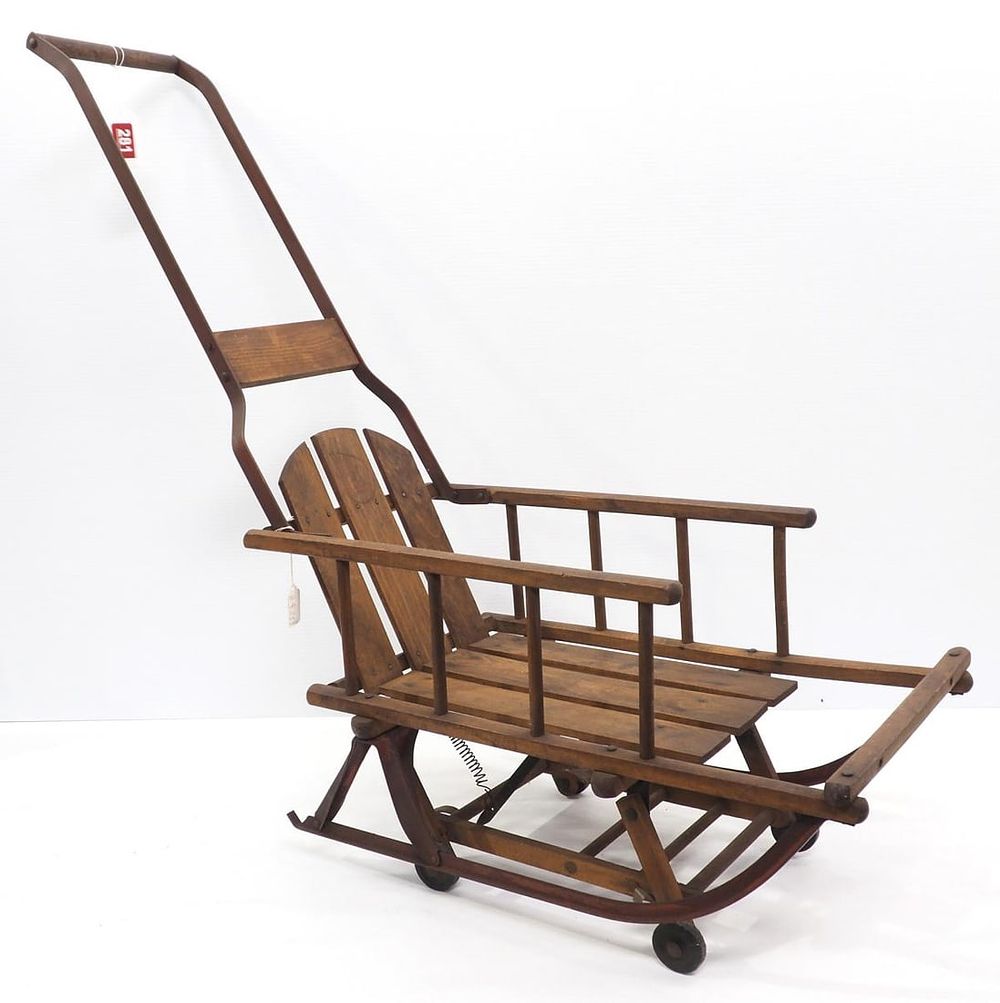 Lot 281: Push-type child's summer sled with wheels