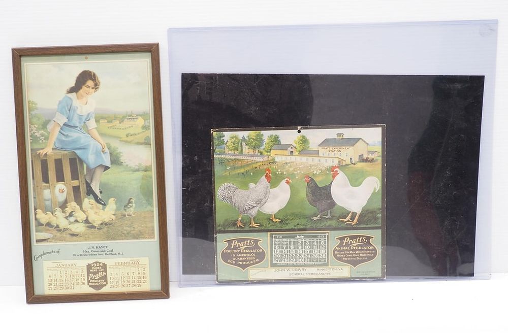 Lot 313: (2) Pratts Poultry Regulator paper calendars