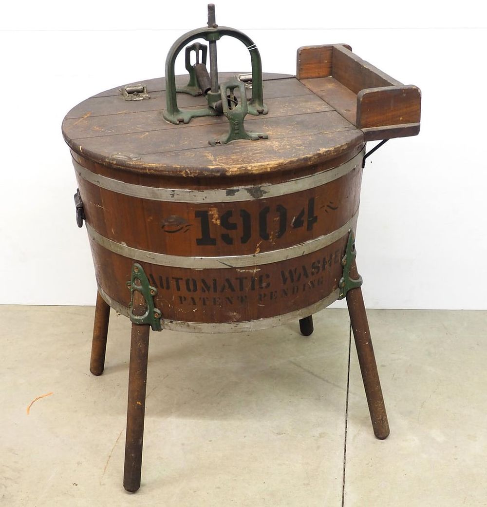 Lot 319: Wooden 1904 Automatic Washer