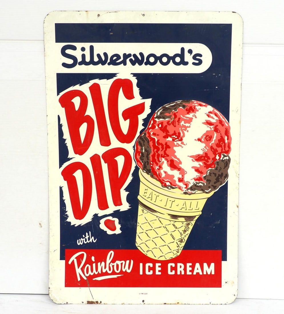 Lot 437: Silverwood's Big Dip Ice Cream sign