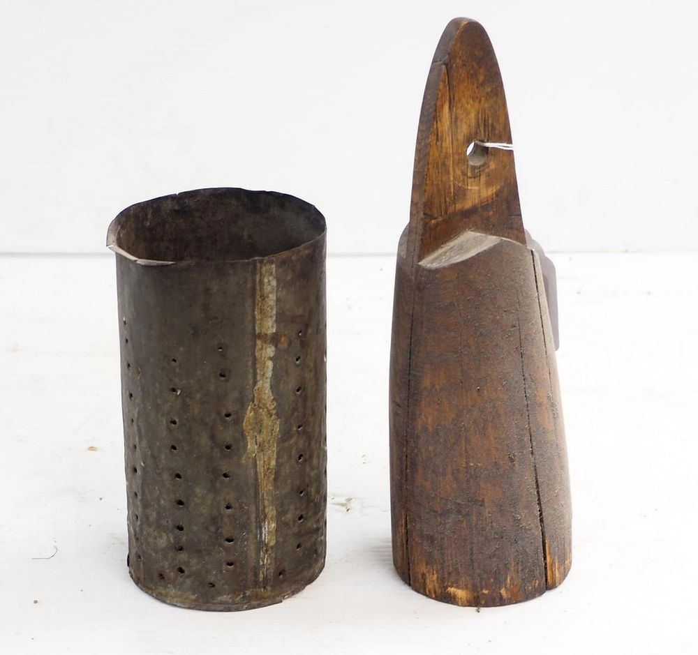 Lot 497: Very primitive homemade fruit strainer