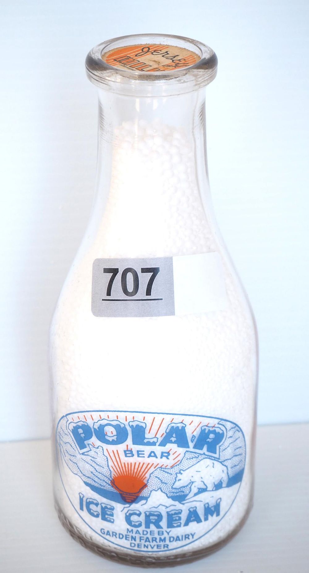 Lot 707: 1 quart milk bottle