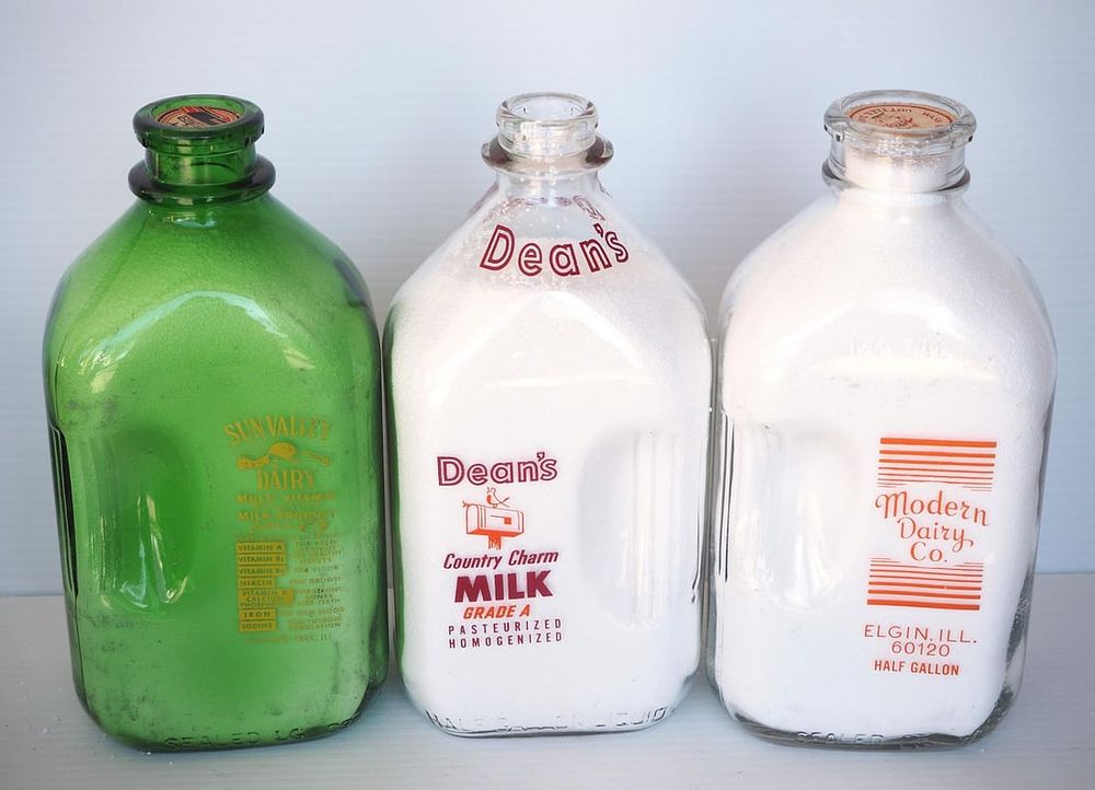 Lot 760: (3) Half gallon milk bottles