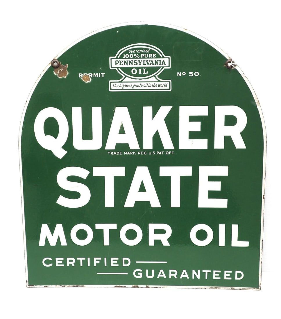 Lot 2040: Quakerstate Motor Oil sign