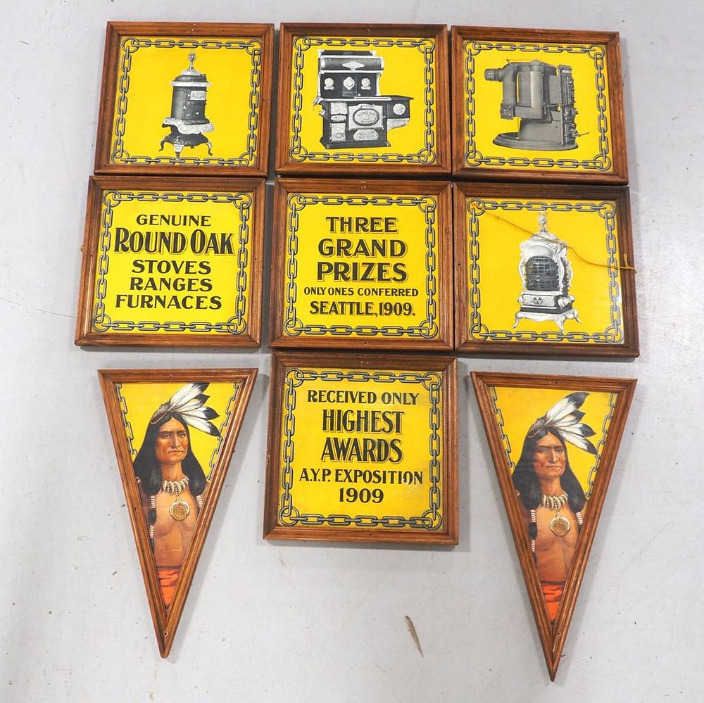 Lot 2132: Round Oak Stove paper advertisements