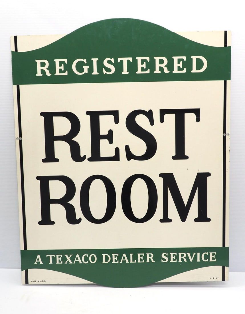 Lot 2142: Texaco Rest Room sign
