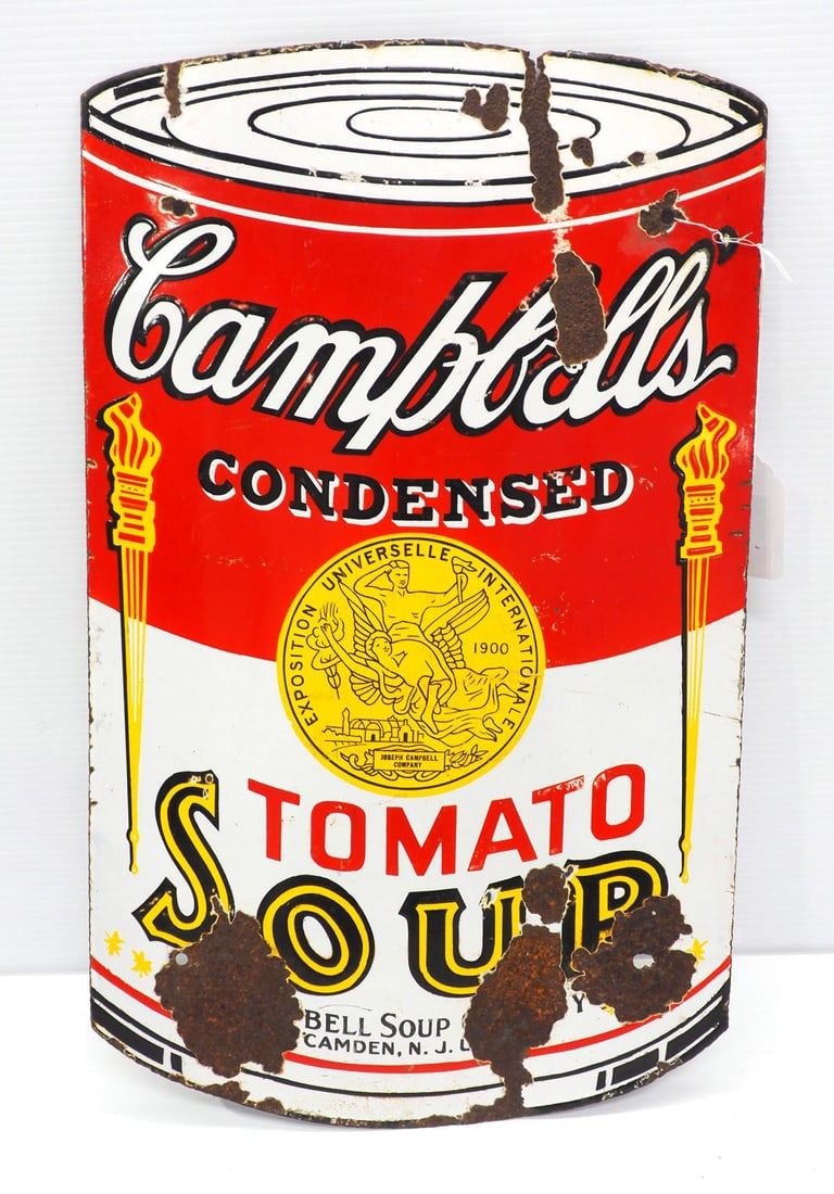 Lot 2182: Campbells Tomato Soup sign