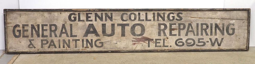 Lot 2200: Glenn Collings General Auto Repairing sign