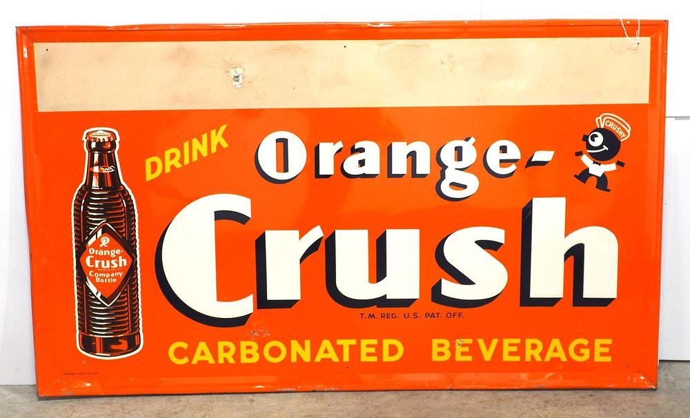 Lot 2225L: Drink Orange Crush sign