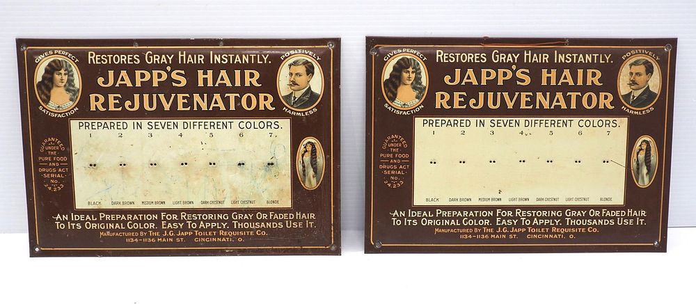 Lot 2261: Japps Hair Rejuvenator signs