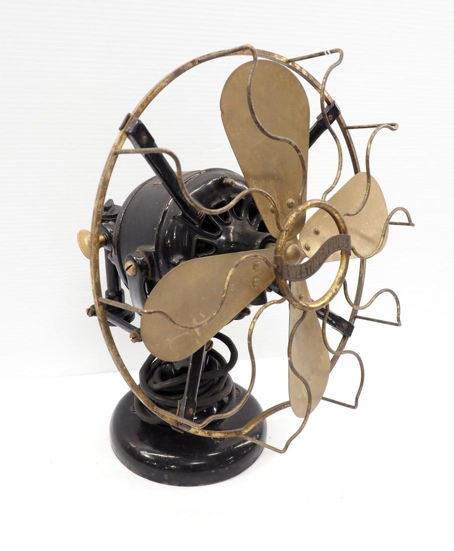 Lot 2316: Western Electric brass blade electric fan